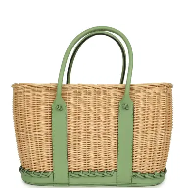 HERMÈS Hermes Picnic Garden Party 36 Vert Criquet Swift and Natural Osier Wicker | Thumbnail 4 HERMÈS Hermes Picnic Garden Party 36 Vert Criquet Swift and Natural Osier Wicker | Thumbnail 4