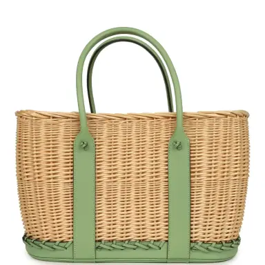 HERMÈS Hermes Picnic Garden Party 36 Vert Criquet Swift and Natural Osier Wicker | Thumbnail 1 HERMÈS Hermes Picnic Garden Party 36 Vert Criquet Swift and Natural Osier Wicker | Thumbnail 1