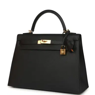 HERMÈS Pre-owned Hermes Kelly Sellier 32 Black Epsom Gold Hardware | Thumbnail 5