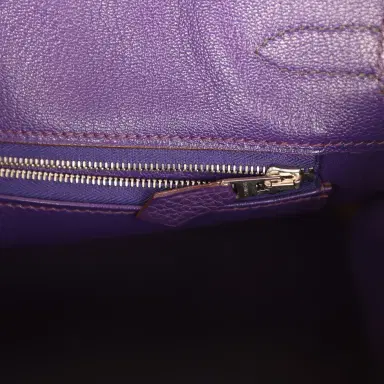 HERMÈS Pre-owned Hermes Special Order (HSS) Birkin 30 Bubblegum Pink, Iris Togo Palladium Hardware | Thumbnail 9 HERMÈS Pre-owned Hermes Special Order (HSS) Birkin 30 Bubblegum Pink, Iris Togo Palladium Hardware | Thumbnail 9