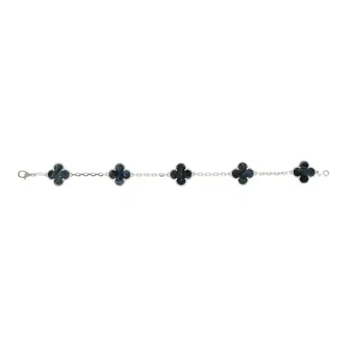 Van Cleef & Arpels Van Cleef & Arpels Vintage Alhambra 5 Motif Bracelet Pietersite 18K White Gold | Thumbnail 2 Van Cleef & Arpels Van Cleef & Arpels Vintage Alhambra 5 Motif Bracelet Pietersite 18K White Gold | Thumbnail 2