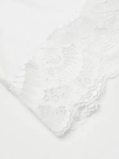 Eberjey Women's Mariana Modal Lace-Trim Robe - White - Size Large | Thumbnail 7