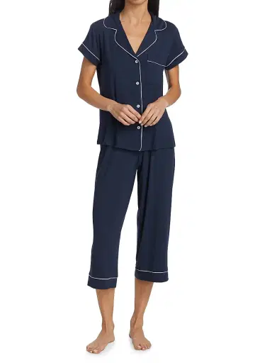 Eberjey Women's Gisele Cropped Pajama Set | Thumbnail 2 Eberjey Women's Gisele Cropped Pajama Set | Thumbnail 2