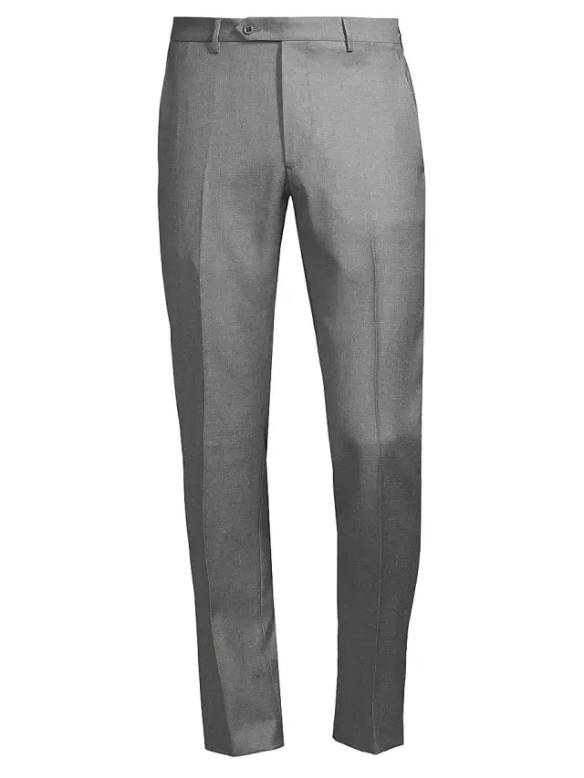Zanella Men's Noah Flat-Front Pants - Light Grey