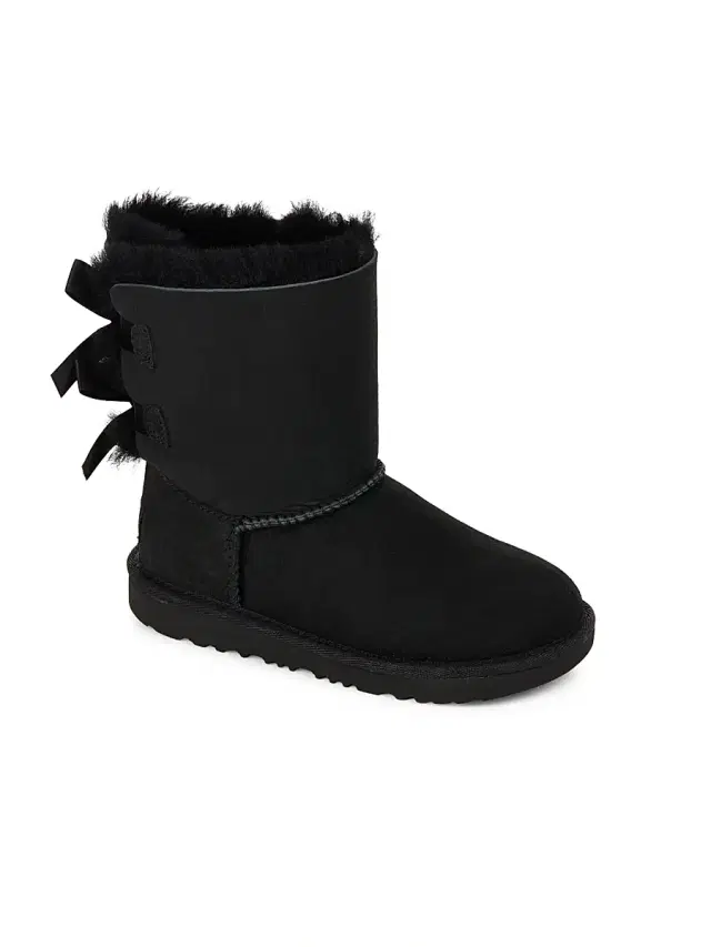UGG Baby Girl's, Little Girl's & Girl's pure Bailey Bow II Boots - Black 13 (Child)