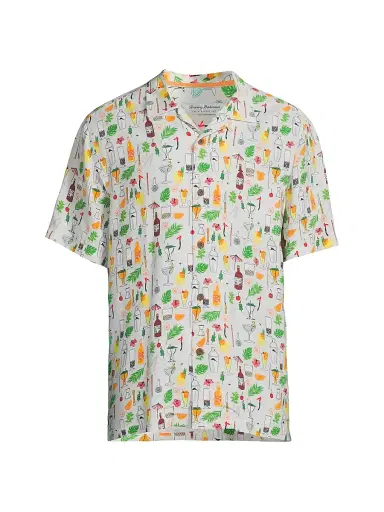 Tommy Bahama Men's Veracruz Cay Lemon Lounge Shirt - Foggy Dew | Thumbnail 1