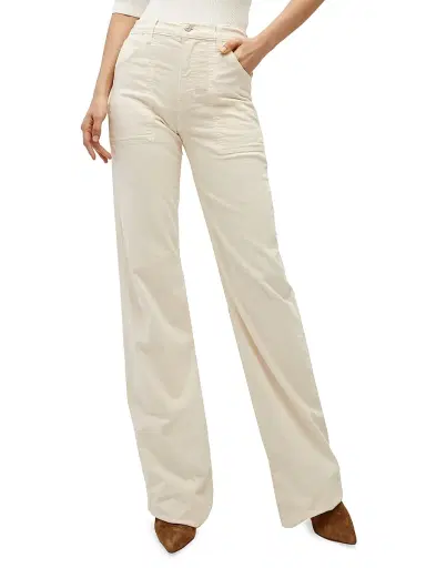 Veronica Beard Women's Crosbie Corduroy Flared Pants - Ecru - Size 24 | Thumbnail 3 Veronica Beard Women's Crosbie Corduroy Flared Pants - Ecru - Size 24 | Thumbnail 3