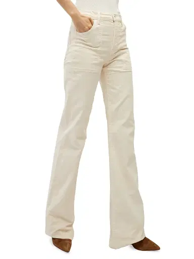 Veronica Beard Women's Crosbie Corduroy Flared Pants - Ecru - Size 24 | Thumbnail 4 Veronica Beard Women's Crosbie Corduroy Flared Pants - Ecru - Size 24 | Thumbnail 4