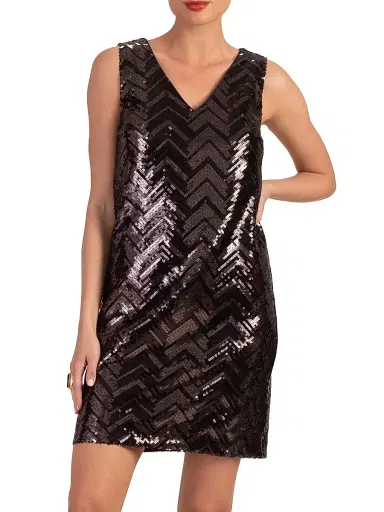 Trina Turk Women's Glitterati Zigzag Sequin Sleeveless Minidress | Thumbnail 1 Trina Turk Women's Glitterati Zigzag Sequin Sleeveless Minidress | Thumbnail 1