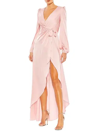 Mac Duggal Women's Ieena Satin Wrap Gown | Thumbnail 3 Mac Duggal Women's Ieena Satin Wrap Gown | Thumbnail 3