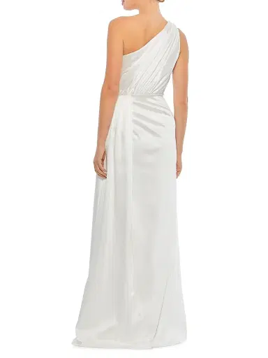 Mac Duggal Women's One-Shoulder Draped Satin Gown | Thumbnail 2 Mac Duggal Women's One-Shoulder Draped Satin Gown | Thumbnail 2