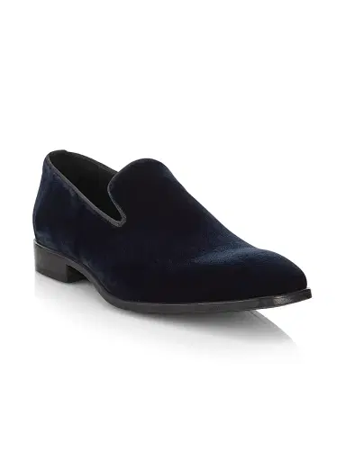 Saks Fifth Avenue Men's COLLECTION Velvet Loafers - Navy | Thumbnail 2 Saks Fifth Avenue Men's COLLECTION Velvet Loafers - Navy | Thumbnail 2