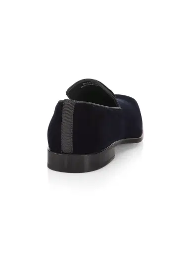 Saks Fifth Avenue Men's COLLECTION Velvet Loafers - Navy | Thumbnail 3 Saks Fifth Avenue Men's COLLECTION Velvet Loafers - Navy | Thumbnail 3