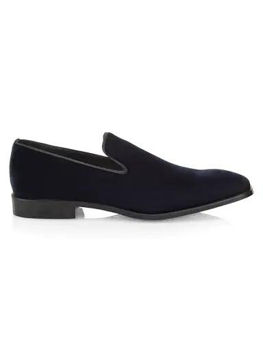 Saks Fifth Avenue Men's COLLECTION Velvet Loafers - Navy | Thumbnail 1 Saks Fifth Avenue Men's COLLECTION Velvet Loafers - Navy | Thumbnail 1