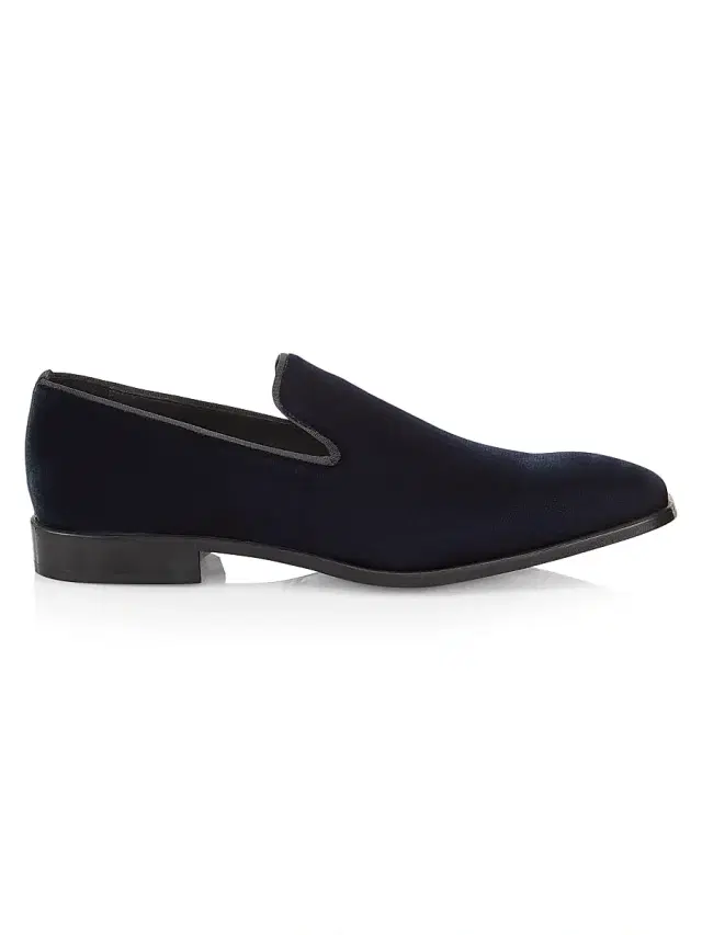 Saks Fifth Avenue Men's COLLECTION Velvet Loafers - Navy