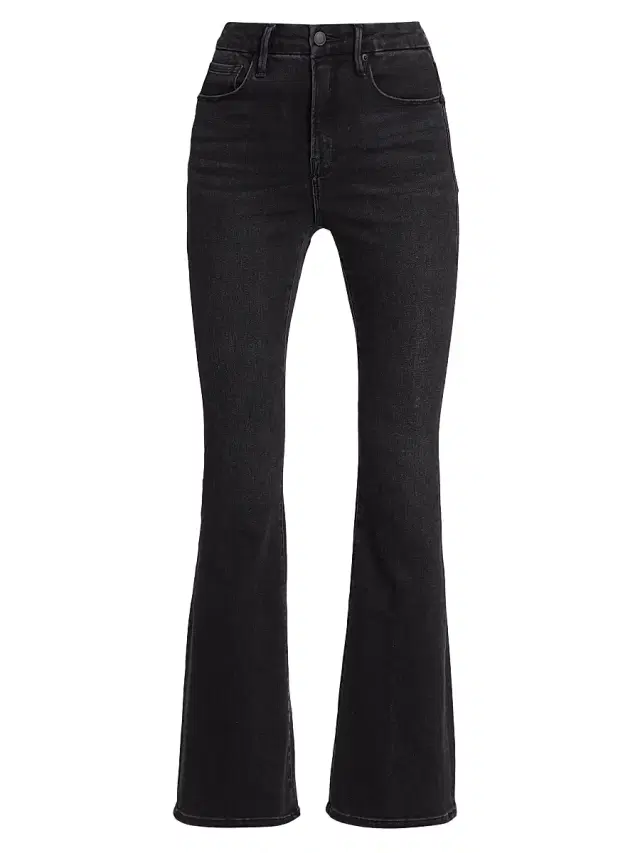 Good American Women's Good Classic High-Rise Stretch Boot-Cut Jeans - Black