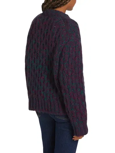 Re/done Women's '80s Chunky Crewneck Cardigan - Marled Plum | Thumbnail 5 Re/done Women's '80s Chunky Crewneck Cardigan - Marled Plum | Thumbnail 5