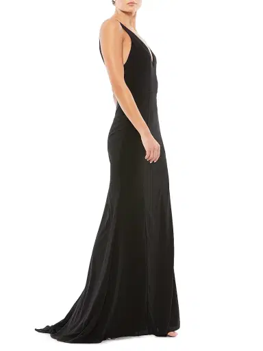 Mac Duggal Women's Matte Jersey V-Neck Gown | Thumbnail 2 Mac Duggal Women's Matte Jersey V-Neck Gown | Thumbnail 2