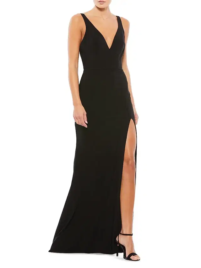 Mac Duggal Women's Matte Jersey V-Neck Gown - Black