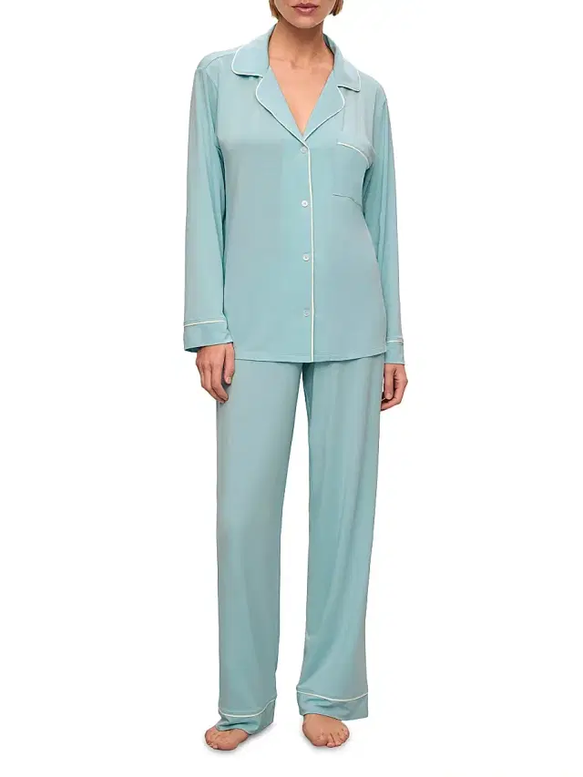 Eberjey Women's Gisele Long Pajama Set - Canal Blue