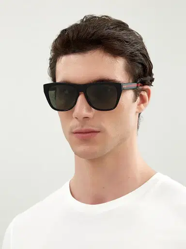 Gucci Men's Web 57MM Sunglasses | Thumbnail 3