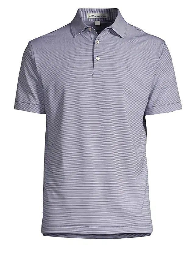 Peter Millar Men's Jubilee Pinstripe Polo - Navy