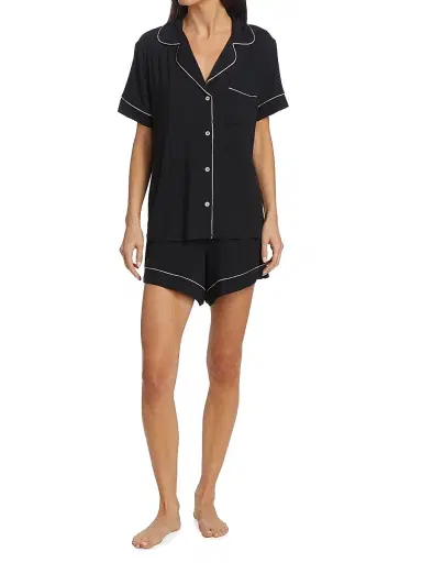 Eberjey Women's Gisele Relaxed 2-Piece Pajama Set - Black Sorbet Pink - Size XL | Thumbnail 2 Eberjey Women's Gisele Relaxed 2-Piece Pajama Set - Black Sorbet Pink - Size XL | Thumbnail 2