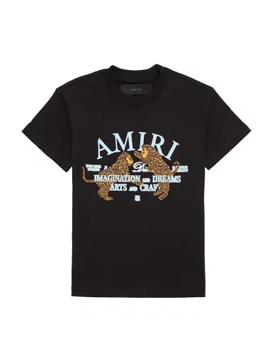 Amiri Little Kid's & Kid's Arts District Leopard T-Shirt - Black | Thumbnail 1