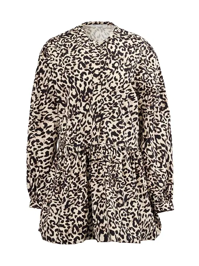 Rebecca Minkoff Women's Khloe Leopard Flowy Minidress - Chalk Leopard Swirl