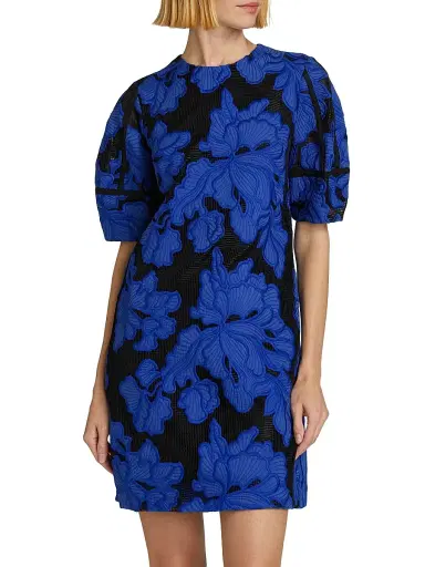 Lela Rose Women's Applied Floral Lace Minidress | Thumbnail 3