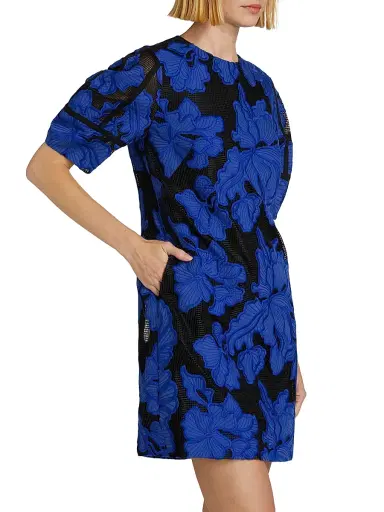 Lela Rose Women's Applied Floral Lace Minidress | Thumbnail 4