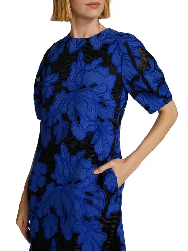 Lela Rose Women's Applied Floral Lace Minidress | Thumbnail 6