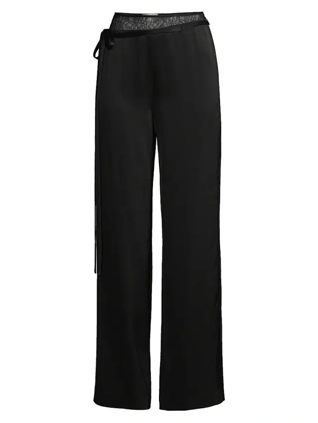 Jason Wu Women's Lace & Crepe-Back Satin Wide-Leg Pants