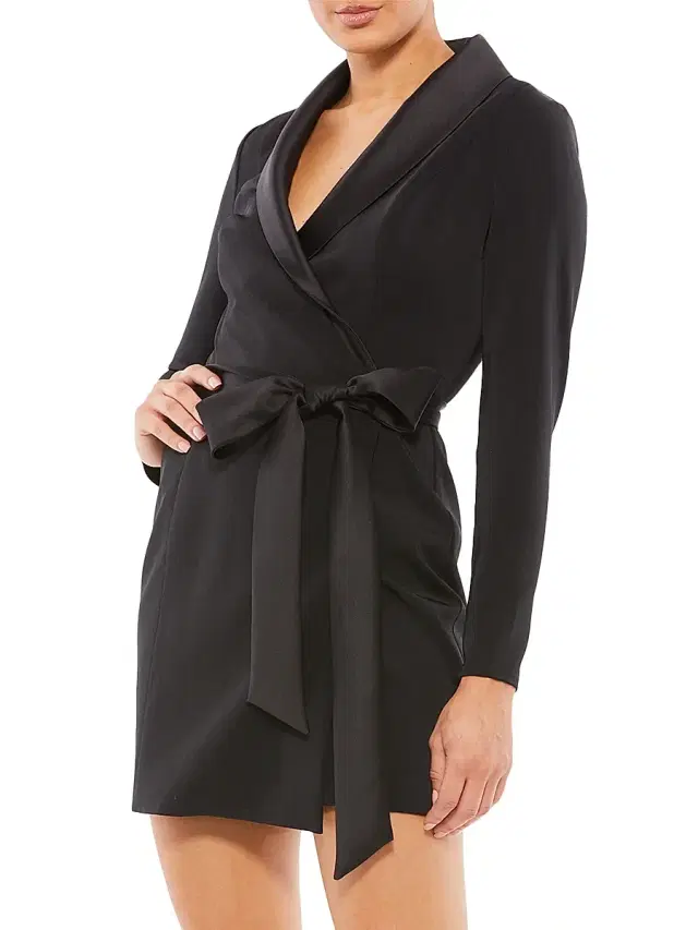 Mac Duggal Women's Ieena Tuxedo Mini Dress - Black