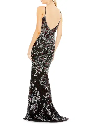 Mac Duggal Women's Floral Embellished Mermaid Gown | Thumbnail 3 Mac Duggal Women's Floral Embellished Mermaid Gown | Thumbnail 3