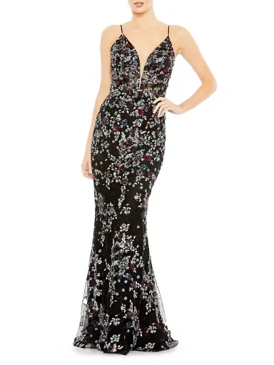 Mac Duggal Women's Floral Embellished Mermaid Gown | Thumbnail 1 Mac Duggal Women's Floral Embellished Mermaid Gown | Thumbnail 1