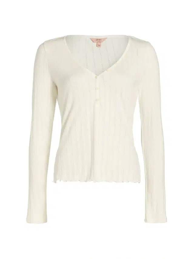 Eberjey Women's Pointelle V-Neck Henley Top -