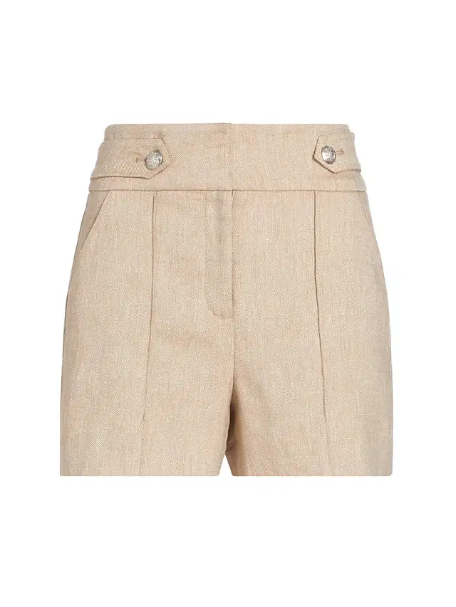 Veronica Beard Women's Runo Linen-Blend Shorts - Khaki Melange