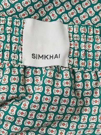 SIMKHAI Men's Lowell Swim Shorts - Kelly Green Foulard Print | Thumbnail 6