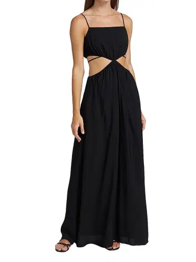 SIMKHAI Women's Amora Cutout Maxi Dress - Black | Thumbnail 3 SIMKHAI Women's Amora Cutout Maxi Dress - Black | Thumbnail 3