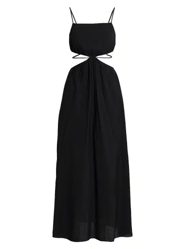 SIMKHAI Women's Amora Cutout Maxi Dress - Black | Thumbnail 1 SIMKHAI Women's Amora Cutout Maxi Dress - Black | Thumbnail 1