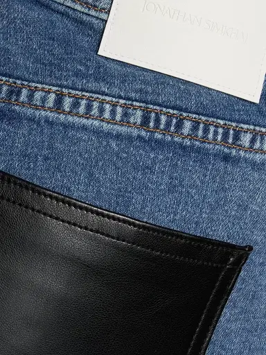 Jonathan Simkhai Standard Women's River Mixed-Media High-Rise Straight-Leg Jeans | Thumbnail 7 Jonathan Simkhai Standard Women's River Mixed-Media High-Rise Straight-Leg Jeans | Thumbnail 7