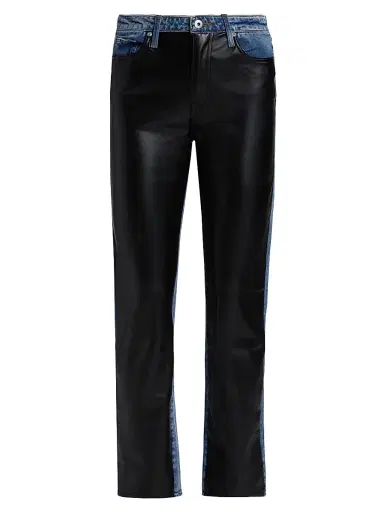 Jonathan Simkhai Standard Women's River Mixed-Media High-Rise Straight-Leg Jeans | Thumbnail 1 Jonathan Simkhai Standard Women's River Mixed-Media High-Rise Straight-Leg Jeans | Thumbnail 1