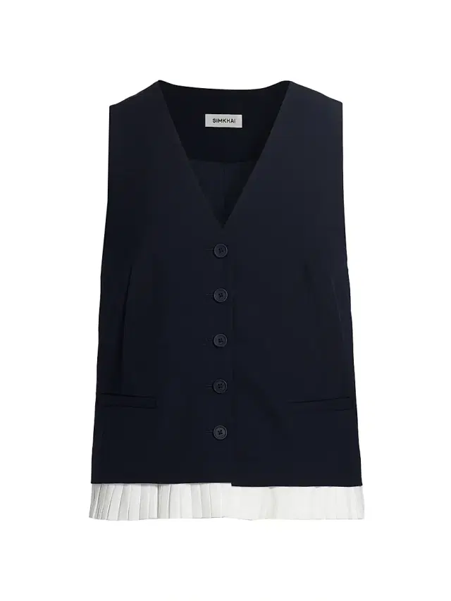 Simkhai Women's Laiken Pleated-Trim Vest