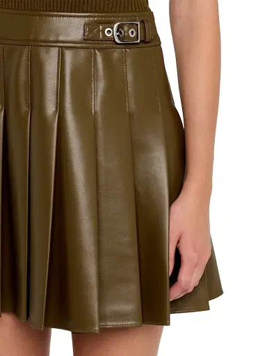 SIMKHAI Women's Linnie Faux-Leather Mixed-Media Minidress - Alligator | Thumbnail 5