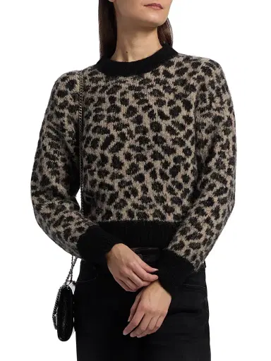 Mother Women's Itsy Leopard Print Crop Sweater - Spotted At The Front Row | Thumbnail 3 Mother Women's Itsy Leopard Print Crop Sweater - Spotted At The Front Row | Thumbnail 3