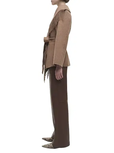 Simkhai Women's Rowen Fringe Belted Wool-Blend Jacket - Beige - Size XL | Thumbnail 3 Simkhai Women's Rowen Fringe Belted Wool-Blend Jacket - Beige - Size XL | Thumbnail 3