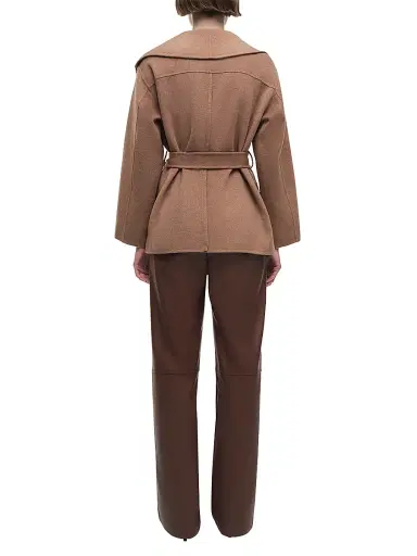Simkhai Women's Rowen Fringe Belted Wool-Blend Jacket - Beige - Size XL | Thumbnail 4 Simkhai Women's Rowen Fringe Belted Wool-Blend Jacket - Beige - Size XL | Thumbnail 4