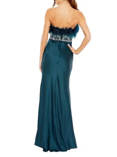 Mac Duggal Women's Feather Rhinestone Column Gown | Thumbnail 2