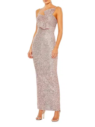 Mac Duggal Women's Metallic Sheath Gown - Rose Pink - Size 18 | Thumbnail 1 Mac Duggal Women's Metallic Sheath Gown - Rose Pink - Size 18 | Thumbnail 1